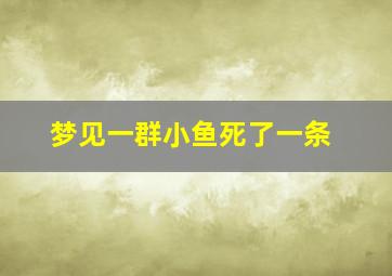 梦见一群小鱼死了一条