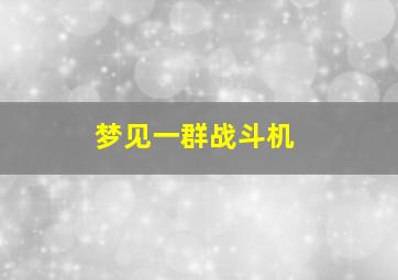 梦见一群战斗机