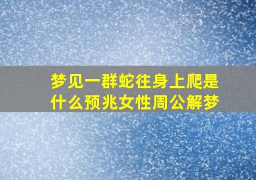 梦见一群蛇往身上爬是什么预兆女性周公解梦