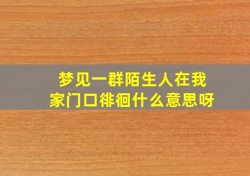 梦见一群陌生人在我家门口徘徊什么意思呀