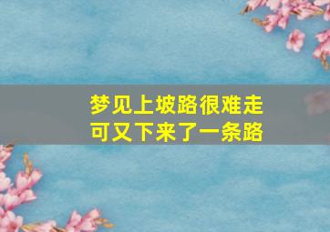 梦见上坡路很难走可又下来了一条路