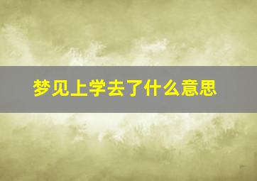 梦见上学去了什么意思