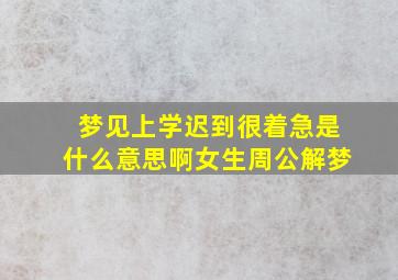 梦见上学迟到很着急是什么意思啊女生周公解梦