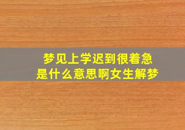 梦见上学迟到很着急是什么意思啊女生解梦