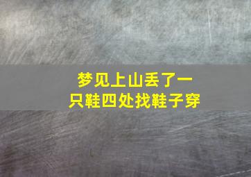 梦见上山丢了一只鞋四处找鞋子穿