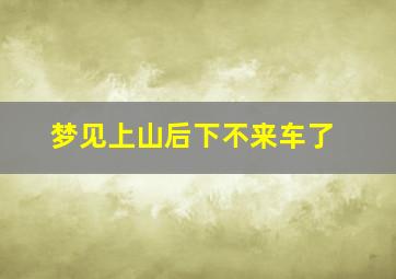 梦见上山后下不来车了