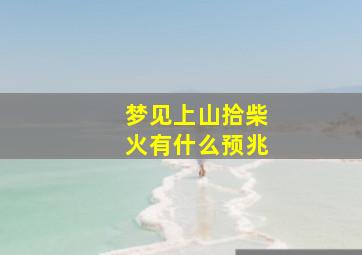 梦见上山拾柴火有什么预兆