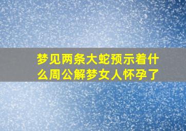 梦见两条大蛇预示着什么周公解梦女人怀孕了