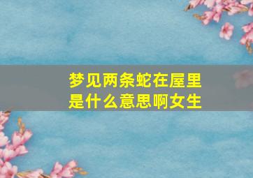 梦见两条蛇在屋里是什么意思啊女生