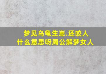 梦见乌龟生崽.还咬人什么意思呀周公解梦女人