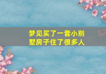 梦见买了一套小别墅房子住了很多人