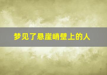 梦见了悬崖峭壁上的人