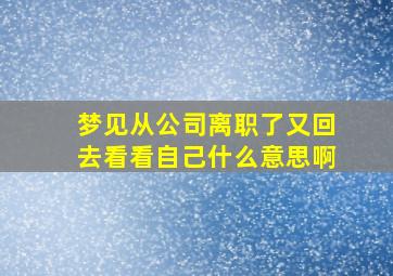 梦见从公司离职了又回去看看自己什么意思啊