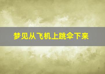 梦见从飞机上跳伞下来