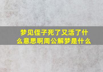 梦见侄子死了又活了什么意思啊周公解梦是什么