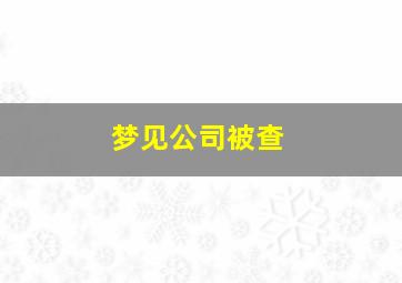 梦见公司被查