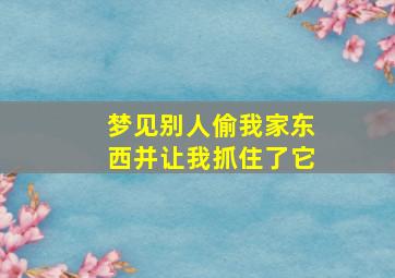 梦见别人偷我家东西并让我抓住了它