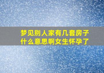 梦见别人家有几套房子什么意思啊女生怀孕了