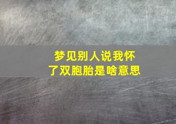 梦见别人说我怀了双胞胎是啥意思