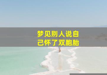 梦见别人说自己怀了双胞胎