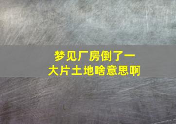 梦见厂房倒了一大片土地啥意思啊