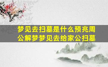 梦见去扫墓是什么预兆周公解梦梦见去给家公扫墓