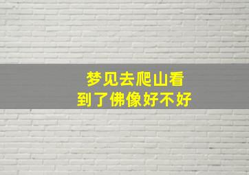 梦见去爬山看到了佛像好不好