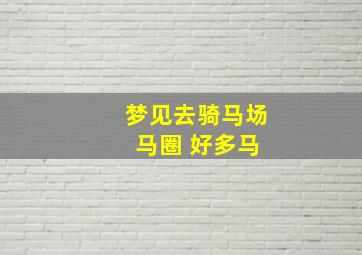 梦见去骑马场 马圈 好多马