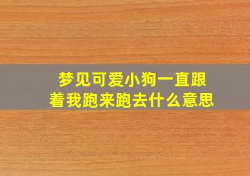 梦见可爱小狗一直跟着我跑来跑去什么意思