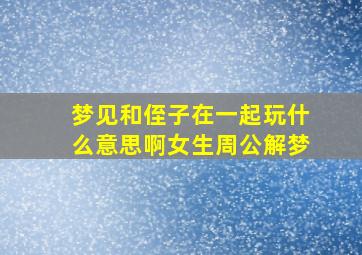 梦见和侄子在一起玩什么意思啊女生周公解梦