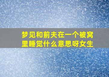 梦见和前夫在一个被窝里睡觉什么意思呀女生