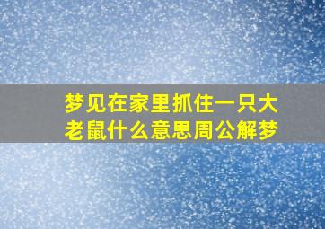 梦见在家里抓住一只大老鼠什么意思周公解梦