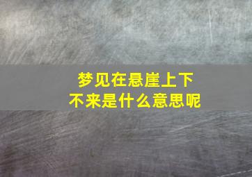 梦见在悬崖上下不来是什么意思呢