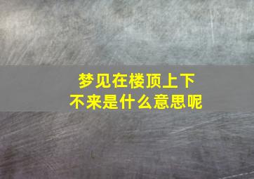 梦见在楼顶上下不来是什么意思呢