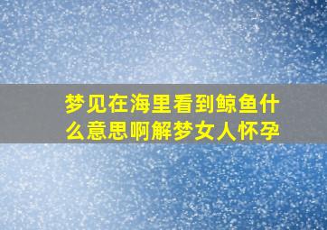 梦见在海里看到鲸鱼什么意思啊解梦女人怀孕