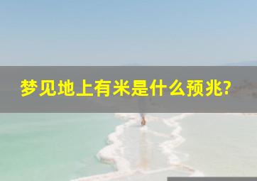 梦见地上有米是什么预兆?