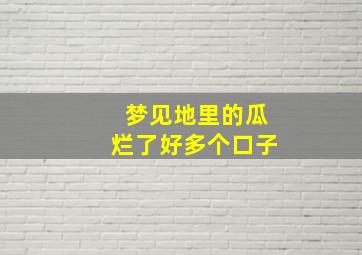 梦见地里的瓜烂了好多个口子