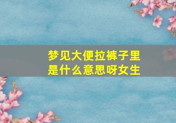 梦见大便拉裤子里是什么意思呀女生