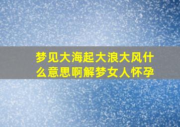 梦见大海起大浪大风什么意思啊解梦女人怀孕