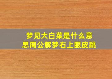 梦见大白菜是什么意思周公解梦右上眼皮跳