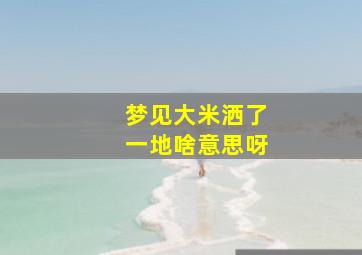 梦见大米洒了一地啥意思呀