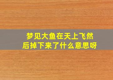 梦见大鱼在天上飞然后掉下来了什么意思呀