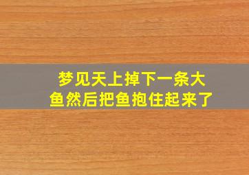 梦见天上掉下一条大鱼然后把鱼抱住起来了