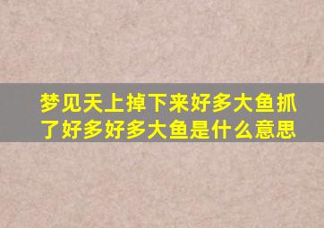 梦见天上掉下来好多大鱼抓了好多好多大鱼是什么意思