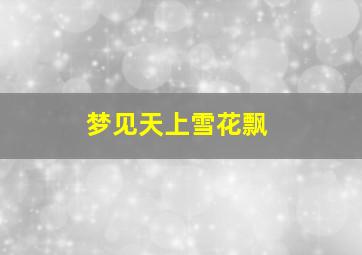 梦见天上雪花飘