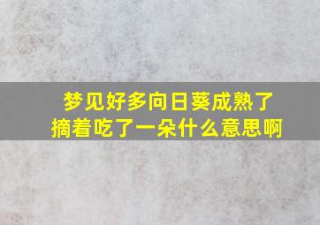 梦见好多向日葵成熟了摘着吃了一朵什么意思啊