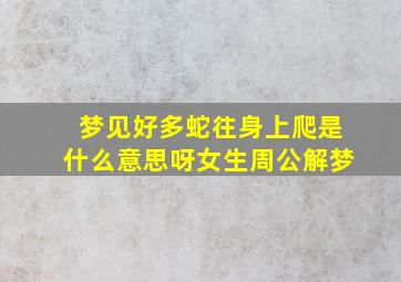 梦见好多蛇往身上爬是什么意思呀女生周公解梦