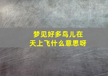 梦见好多鸟儿在天上飞什么意思呀