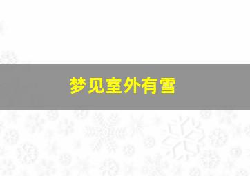 梦见室外有雪