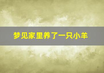 梦见家里养了一只小羊